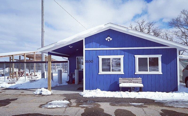 Front exterior of Monroe County Dog Shelter facility in Sparta, Wisconsin.